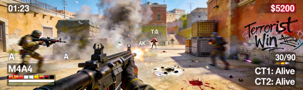 CS:GO职业比赛第一视角 - 沙漠II地图A点攻防