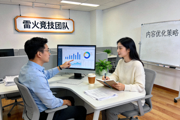 雷火竞技团队工作场景 - 数据分析师与内容编辑协同工作